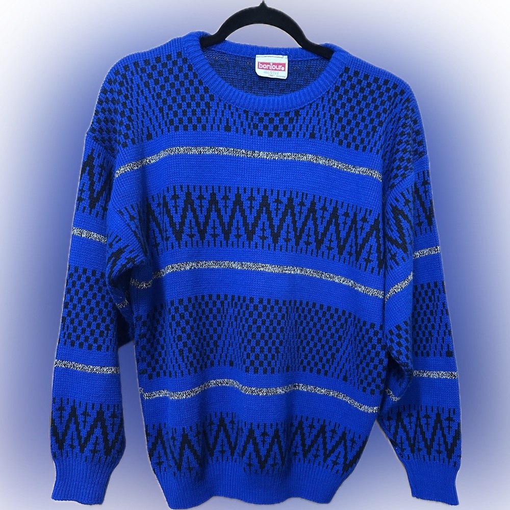 Bendavis Blue Patterned Men's Sweater